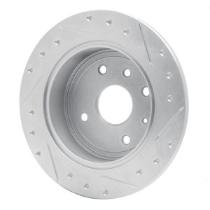 Chevrolet Epica Brake Rotor (1) - Rear Left - R1 Concepts - Drilled & Slotted - Silver - `04-`10